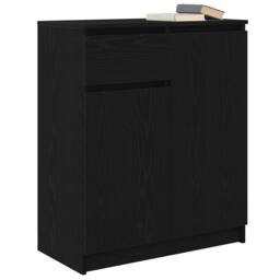 Berkfield Home Sideboard with Drawer Black Oak 71x35x84 cm Engineered Wood - Size: 71 x 35 x 84 cm - thumbnail 4