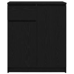 Berkfield Home Sideboard with Drawer Black Oak 71x35x84 cm Engineered Wood - Size: 71 x 35 x 84 cm - thumbnail 6