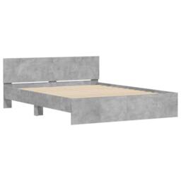 Berkfield Home Bed Frame with Headboard Concrete Grey 140x190 cm - thumbnail 4