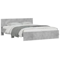 Berkfield Home Bed Frame with Headboard Concrete Grey 140x190 cm - thumbnail 3