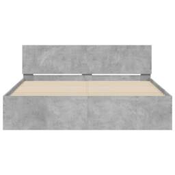 Berkfield Home Bed Frame with Headboard Concrete Grey 140x190 cm - thumbnail 5