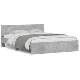 Berkfield Home Bed Frame with Headboard Concrete Grey 140x190 cm
