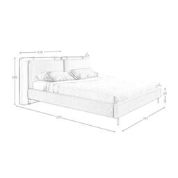Angel Cerda Double Bed, Mink Leatherette & Grey Fabric, 180 x 200 cm in Stone - thumbnail 8