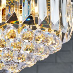 Loops 6 Light Chandelier Pendant BRASS & CLEAR Shade Hanging Ceiling Feature Lamp Bulb in Metallics - thumbnail 5
