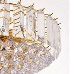 Loops 6 Light Chandelier Pendant BRASS & CLEAR Shade Hanging Ceiling Feature Lamp Bulb in Metallics - thumbnail 3