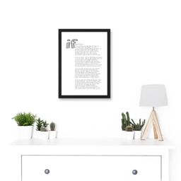 Artery8 Quote Rudyard Kipling If Poetry Poem Artwork Framed Wall Art Print A4 in Black - thumbnail 2