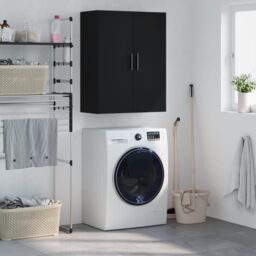 Berkfield Home Wall Mounted Cabinet Black 69.5x34x90 cm - thumbnail 1