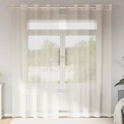 Berkfield Home Voile Curtains with Grommets 2 pcs Cream 140x225 cm