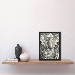 Artery8 Great Passion The Resurrection Durer Framed Wall Art Print in Grey - Size: A4 - thumbnail 4