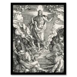 Artery8 Great Passion The Resurrection Durer Framed Wall Art Print in Grey - Size: A4 - thumbnail 1