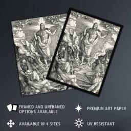Artery8 Great Passion The Resurrection Durer Framed Wall Art Print in Grey - Size: A4 - thumbnail 2
