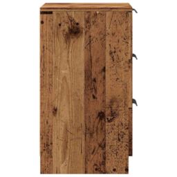 Berkfield Home Bedside Cabinets 2 pcs Old Wood 40x36x65 cm Engineered Wood in Brown - Size: 40 x 36 x 65 cm - thumbnail 6