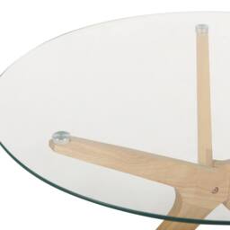 Wyld and Coco Nesting Round Coffee Tables Set 2 Tempered Glass Tops Light in Clear - thumbnail 8