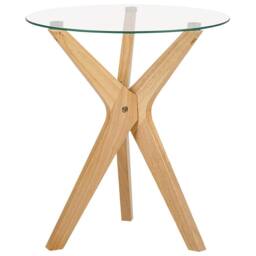 Wyld and Coco Nesting Round Coffee Tables Set 2 Tempered Glass Tops Light in Clear - thumbnail 4