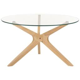 Wyld and Coco Nesting Round Coffee Tables Set 2 Tempered Glass Tops Light in Clear - thumbnail 5