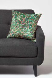 Homescapes Klimt's Italian Garden Filled Velvet Cushion 46 x 46 cm in Pink - thumbnail 2