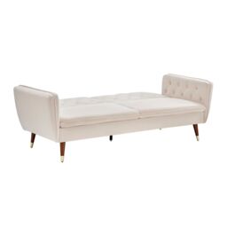 Bravich LTD Victoria Sofa Bed 3 Seater Velvet Click Clack in Cream - thumbnail 4