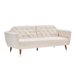 Bravich LTD Victoria Sofa Bed 3 Seater Velvet Click Clack in Cream - thumbnail 5