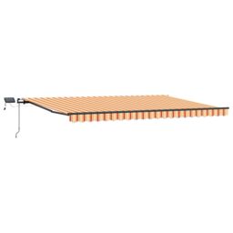 Berkfield Home Manual Retractable Awning with LED Yellow & Orange 500x300 cm - thumbnail 4