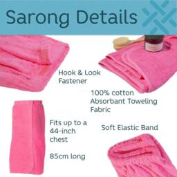 Duncan Stewart Women's Personalised Towelling Sarong & Hair Turban Wrap Set in Pink - thumbnail 5
