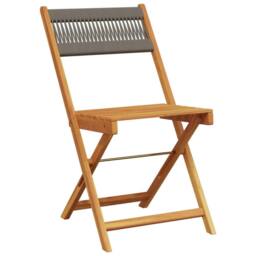 Berkfield Home Beautiful Folding Garden Chairs 4 pcs Grey Solid Wood Acacia