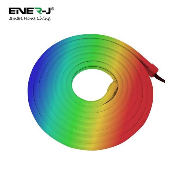 ENER-J 3m Smart WiFi RGB LED Neon Flex Kit with Remote & App Control in White - image 1