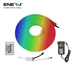 ENER-J 3m Smart WiFi RGB LED Neon Flex Kit with Remote & App Control in White - thumbnail 2