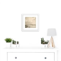 Artery8 David Lucas Cornfields Near Brighton 1846 Painting 8X8 Inch Square Wooden Framed Wall Art Print Picture with Mount in White - thumbnail 2