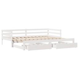 Berkfield Home Daybed with Drawers without Mattress White 90x200 cm Solid Wood - thumbnail 9