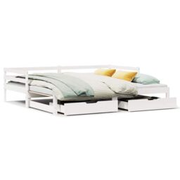 Berkfield Home Daybed with Drawers without Mattress White 90x200 cm Solid Wood - thumbnail 2
