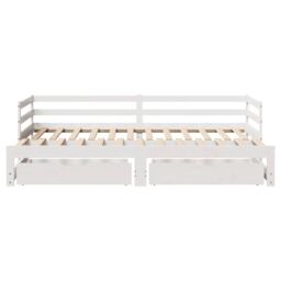 Berkfield Home Daybed with Drawers without Mattress White 90x200 cm Solid Wood - thumbnail 6