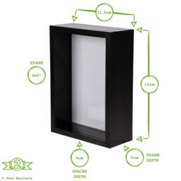"Nicola Spring 3D Deep Box Photo Frame - 4 x 6"" in Black" - thumbnail 4