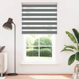 Berkfield Home Elegant Zebra Blind Dark Grey 135x230 cm Fabric Width 130.9 cm Po - thumbnail 3