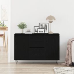 Berkfield Home Sideboard Black Oak 101, 5x35x70 cm Engineered Wood - Size: 5 x 35 x 70 cm - thumbnail 4