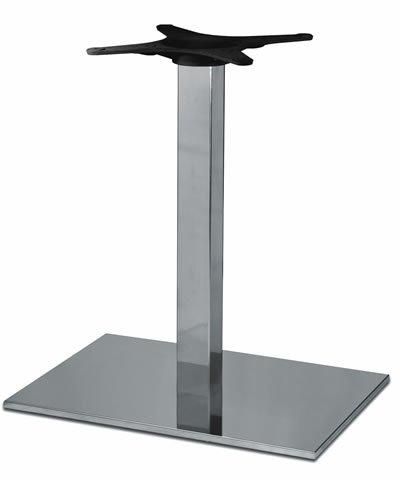 netfurniture Zuton Rectangular Inox Table Base in Silver