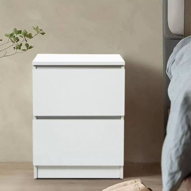 Kelvenix Modern Bedside Table Drawers Cabinet Bedroom Furniture in White - image 1