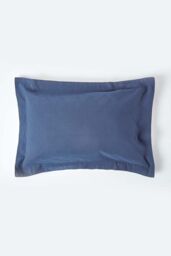 Homescapes Linen Oxford Pillowcase, Standard in Navy - thumbnail 1