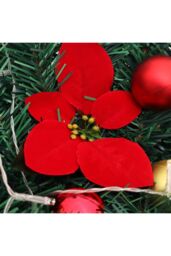 Living and Home 1.8m Artificial Christmas Swag with LED Light for Front Door Fireplace Bows Flowers Balls Decorative Swag Wreath in Green - thumbnail 5