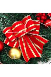 Living and Home 1.8m Artificial Christmas Swag with LED Light for Front Door Fireplace Bows Flowers Balls Decorative Swag Wreath in Green - thumbnail 4