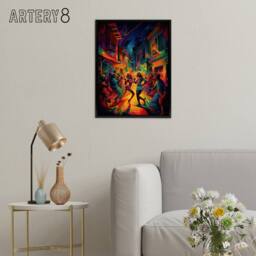 "Artery8 Reggaeton Music Urban Street Dance Framed Canvas Wall Art Print - Size: W12"" x H16""" - thumbnail 3