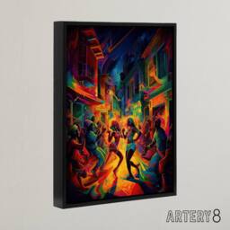 "Artery8 Reggaeton Music Urban Street Dance Framed Canvas Wall Art Print - Size: W12"" x H16""" - thumbnail 2