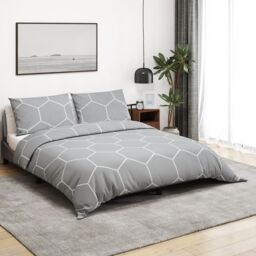 Berkfield Home Duvet Cover Set Grey 240x220 cm Cotton - thumbnail 1