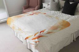 Benjamin Tate Design Autumn Leaves Blanket in Natural - Size: 120 cm x 150 cm - thumbnail 3