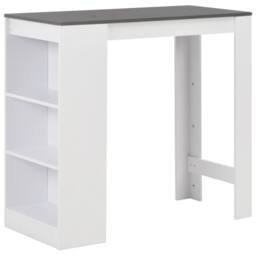 Berkfield Home Beautiful Bar Table with Shelf White 110x50x103 cm - Size: 110 x 50 x 103 cm - thumbnail 2