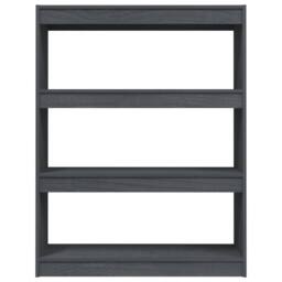 Berkfield Home Decorative Book Cabinet/Room Divider Grey 100x30x103 cm Solid Pinewood - Size: 100 x 30 x 103 cm - thumbnail 5
