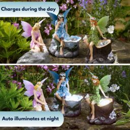 Marco Paul 3pck Solar Fairy Garden Ornaments - thumbnail 4