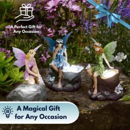 Marco Paul 3pck Solar Fairy Garden Ornaments - thumbnail 9