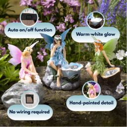 Marco Paul 3pck Solar Fairy Garden Ornaments - thumbnail 8