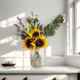 simpa Tabletop Floral Arrangement Glass Vase in Clear - thumbnail 3