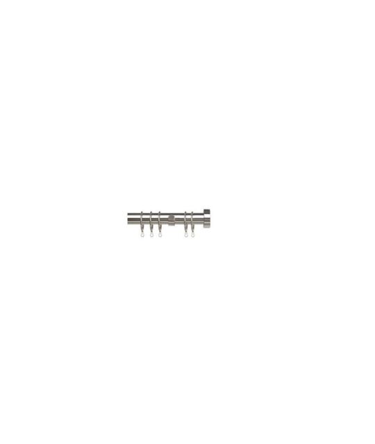 New Edge Blinds 25-28mm Stud End Metal Curtain Pole Set - Chrome in Metallic Silver - Size: 200 cm - 380 cm - image 1